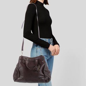 Celine Dark Brown Leather Crossbody Satchel